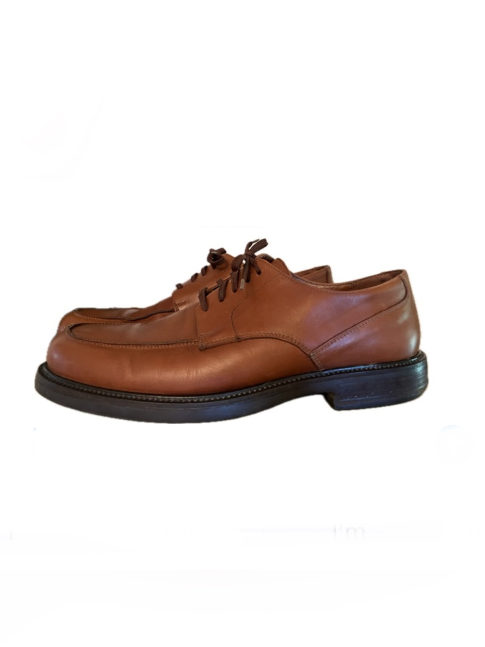Johnston & Murphy Brown Leather Split Toe Derby Shoe Made in Italy, 10